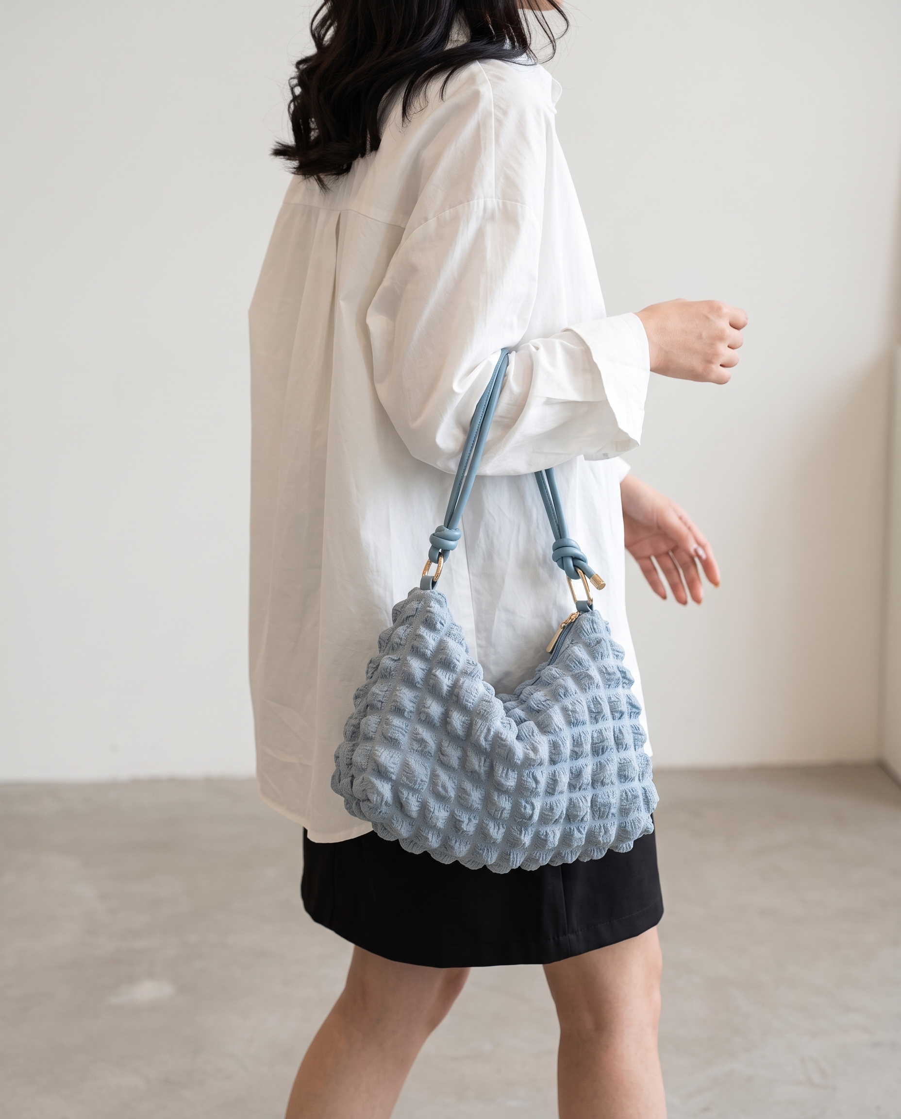 Marguerite Quilted Shoulder Bag - Blue