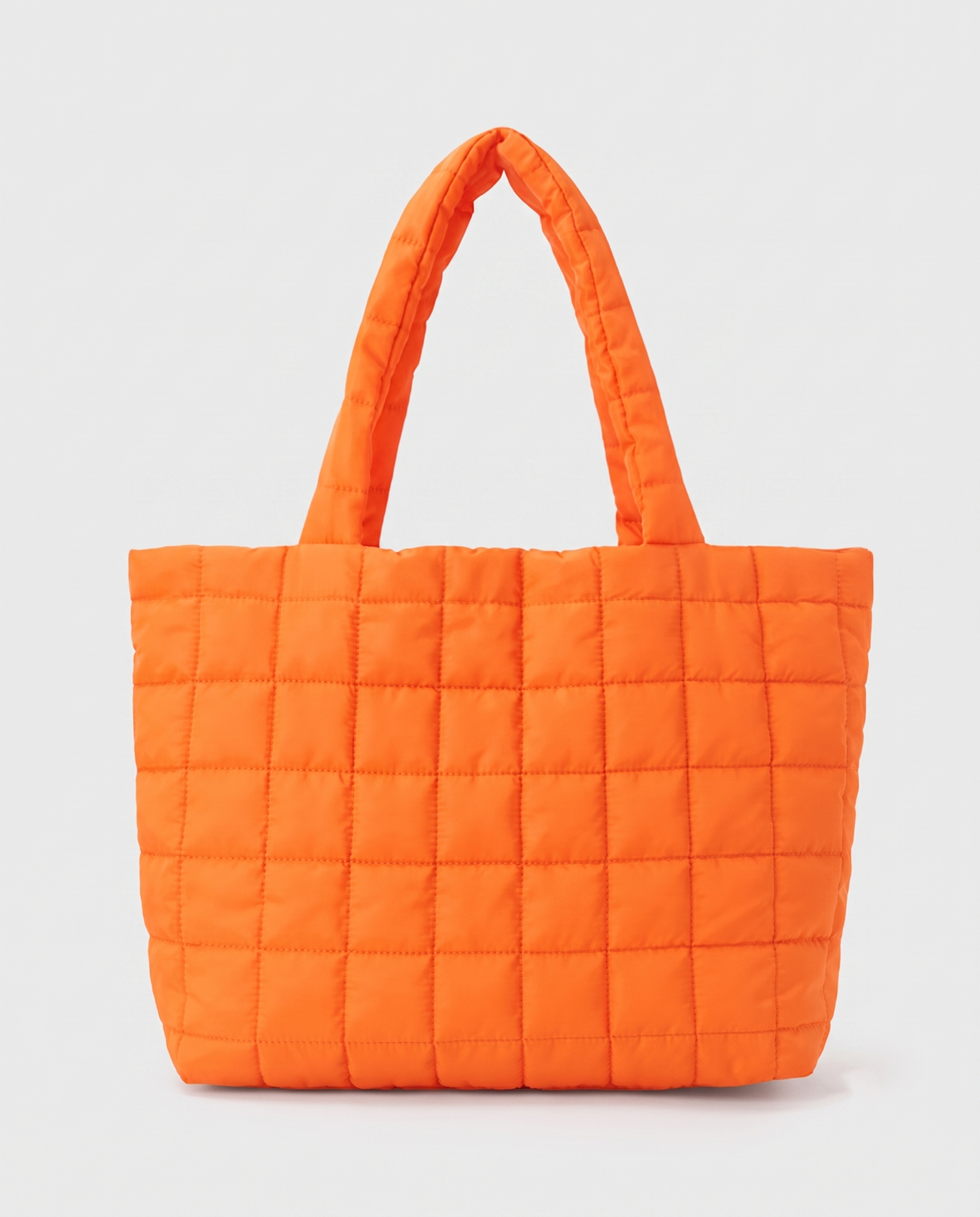 Briony Large Quilted Tote Bag - Orange