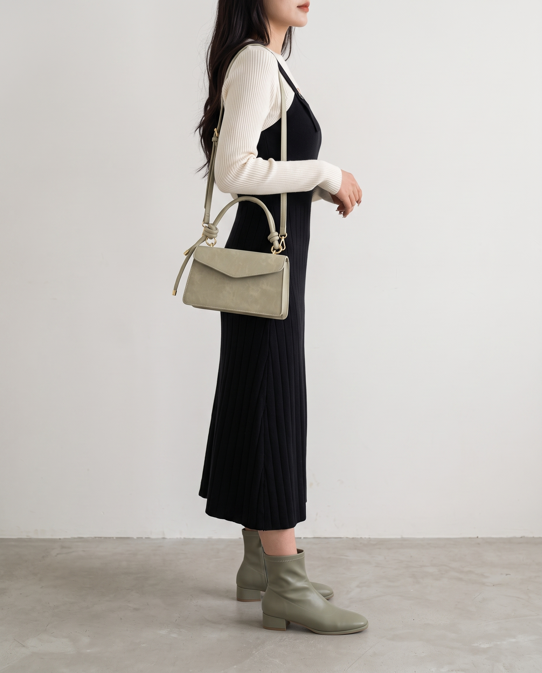 Elsbeth Top Handle Women's Shoulder Bag, Vegan Leather Envelope Bag