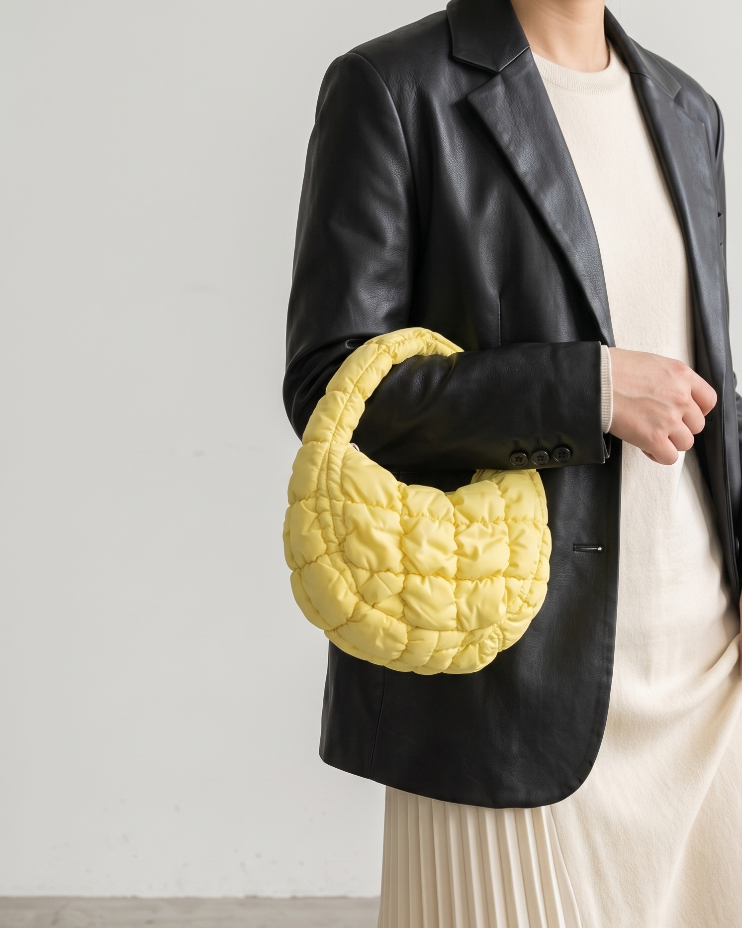 Augusta Quilted Shoulder Bag - Yellow