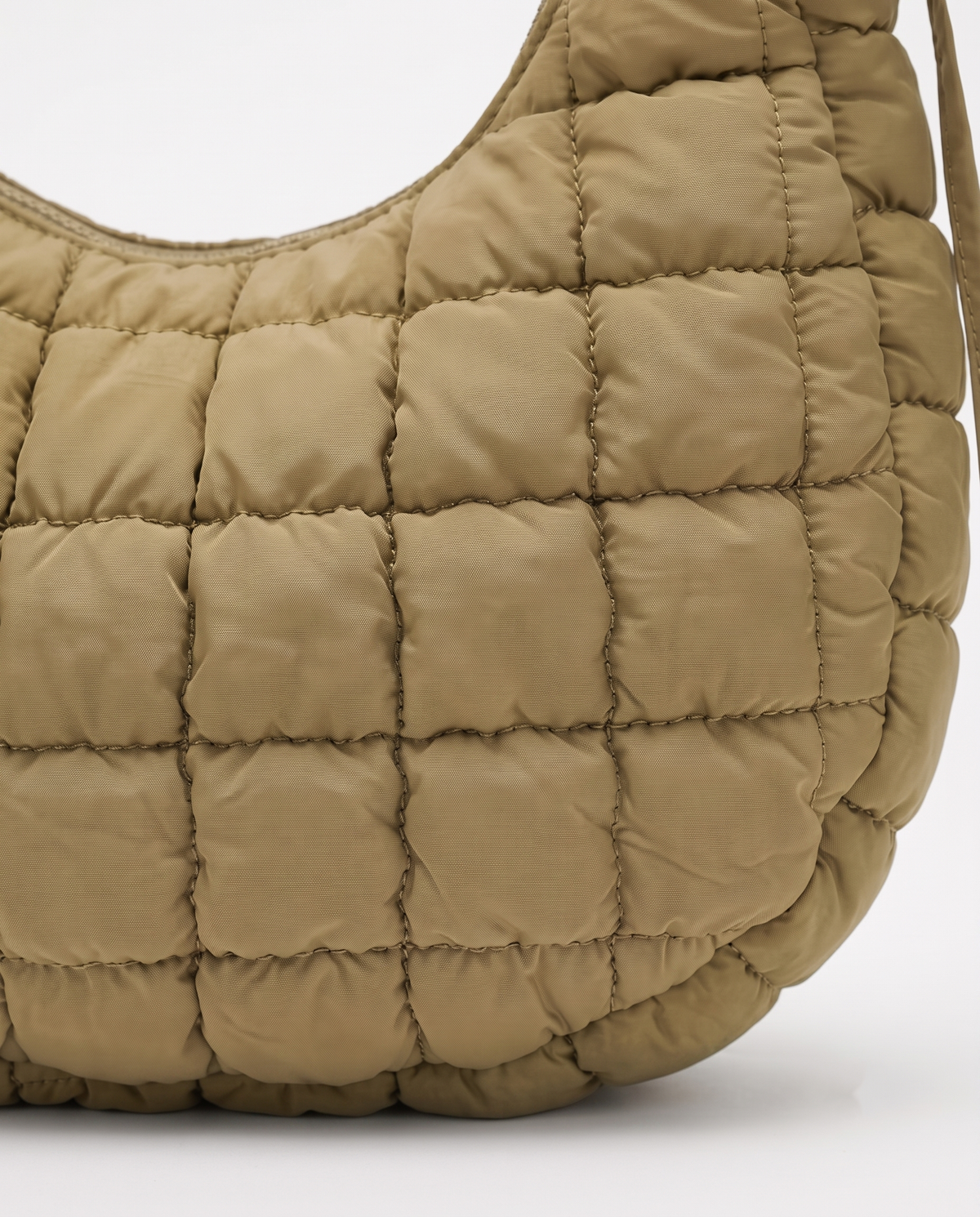 Rosalie Ruffle Quilted Women's Hobo Bag, Polyester Padded Shoulder Bag