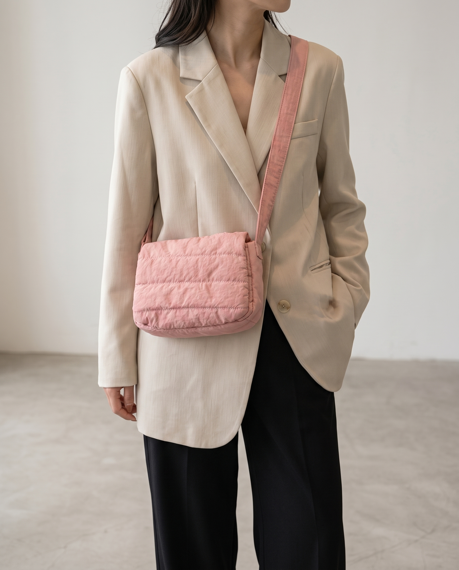 Primella Quilted Crossbody Shoulder Bag - Pink