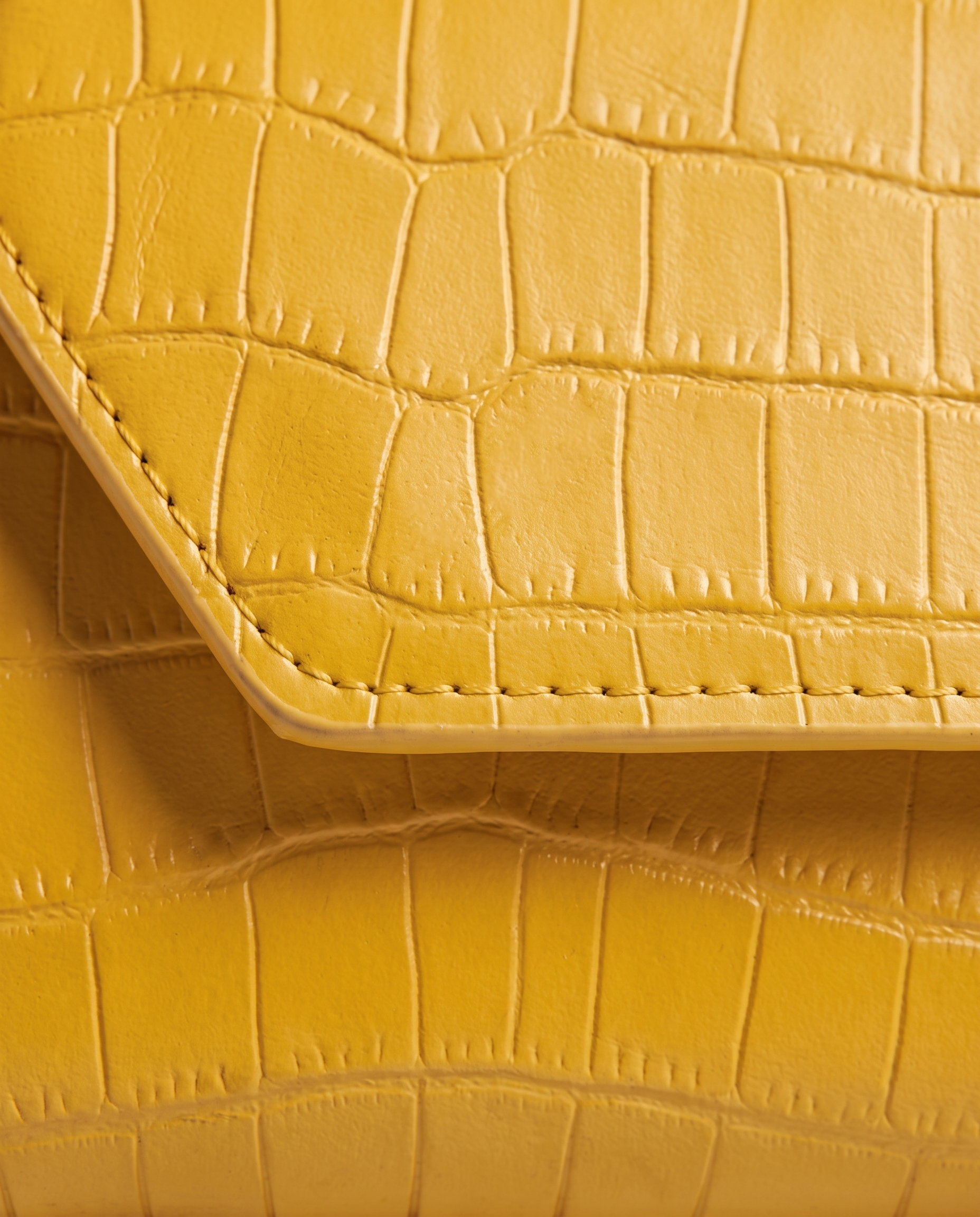 Philippa Croc Embossed Shoulder Bag - Yellow
