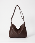 Marcella Adjustable Faux Leather Shoulder Bag - Dark Brown