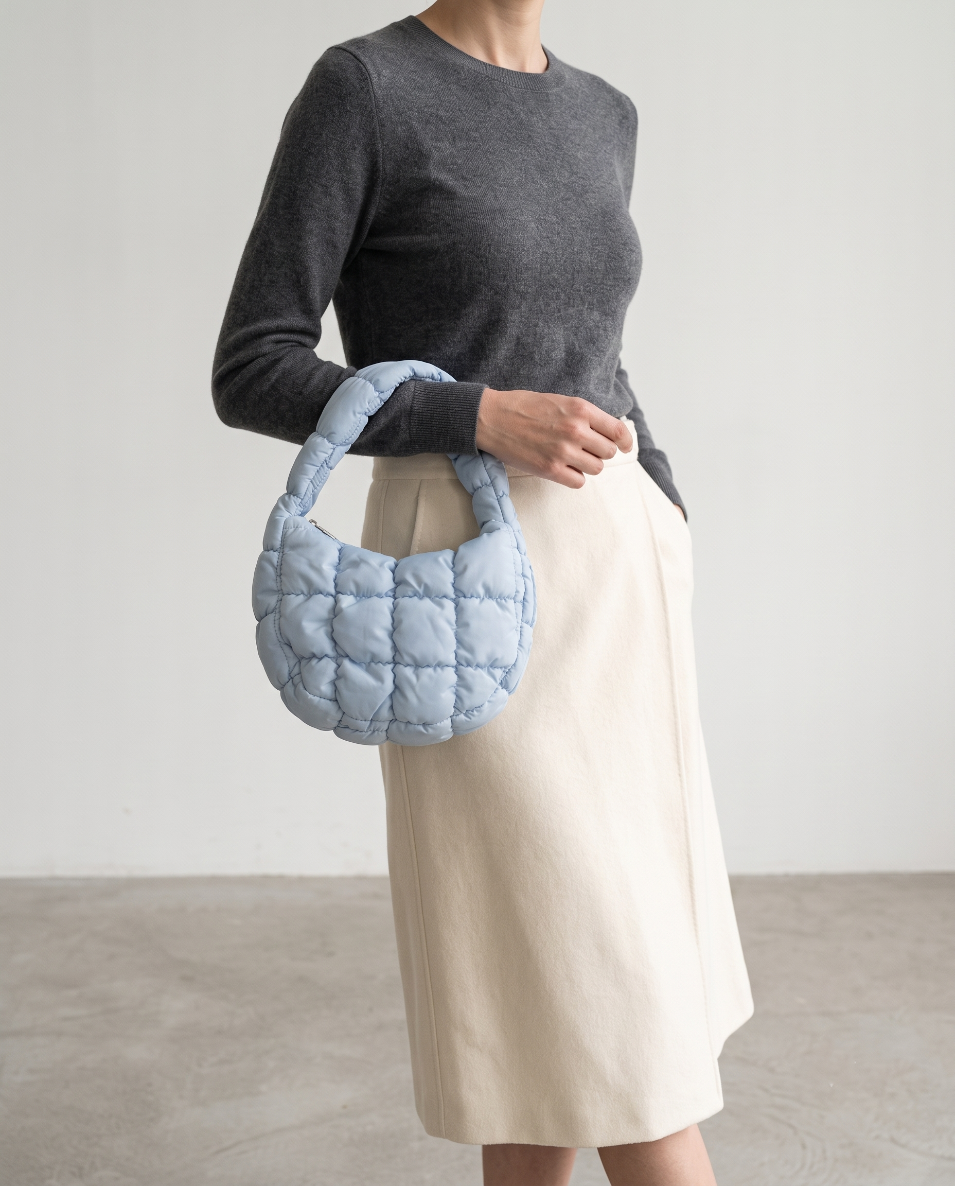Augusta Quilted Shoulder Bag - Blue