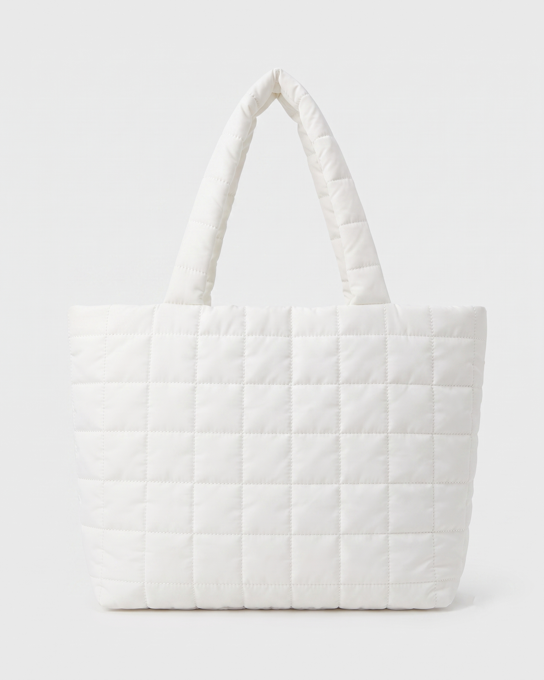 Briony Large Quilted Tote Bag - White