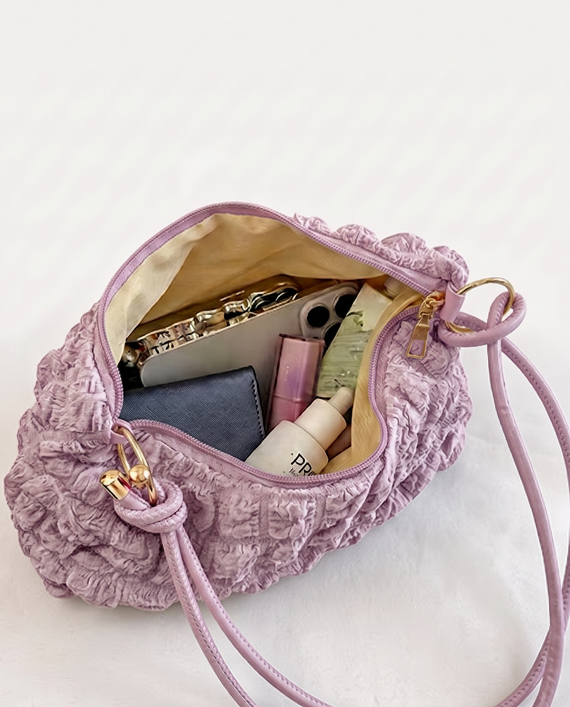 Marguerite Quilted Shoulder Bag - Pink