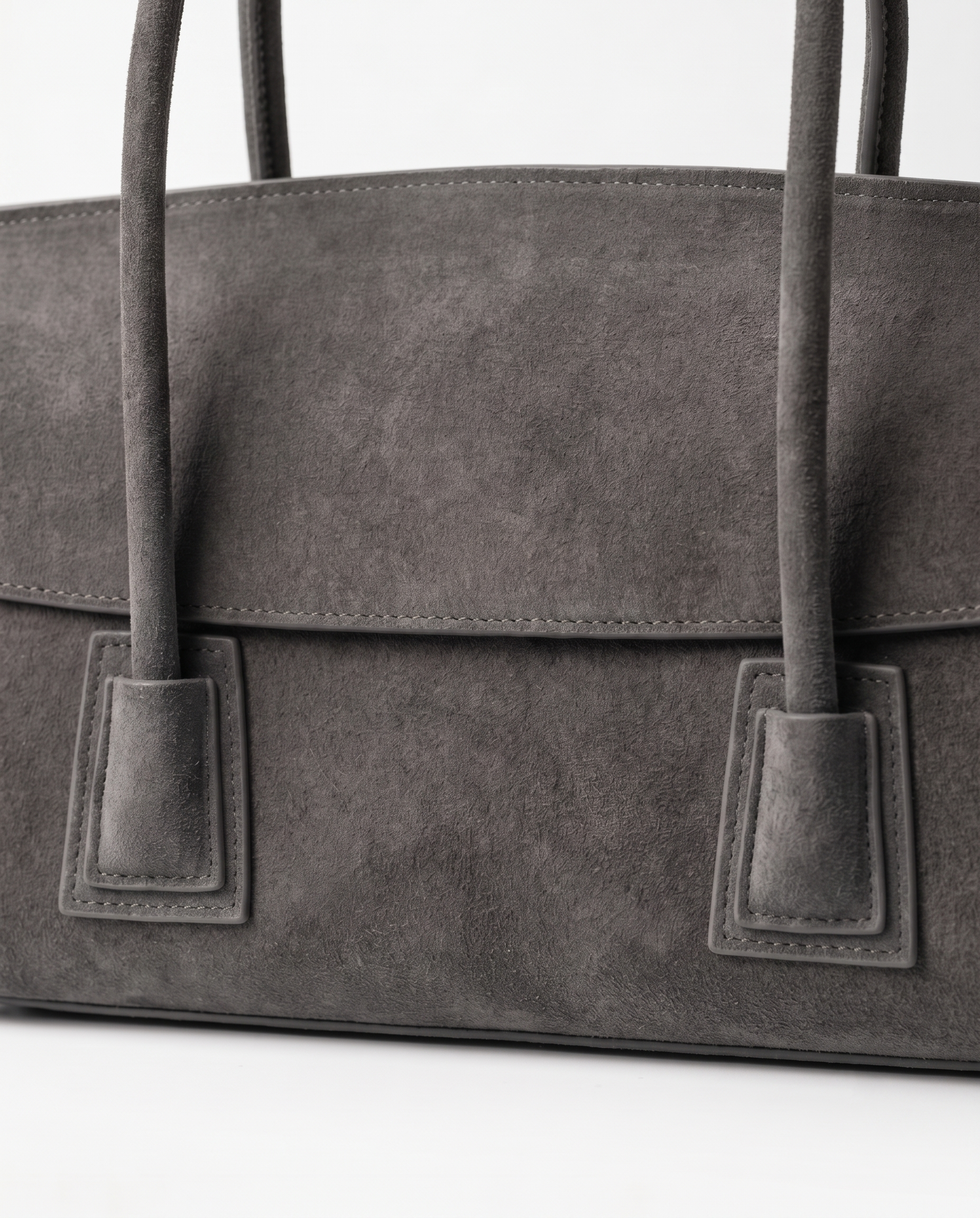 Tabitha Suede Shoulder Tote Bag - Grey