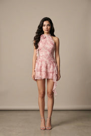 Xorina Floral Ruffle Party Mini Dress
