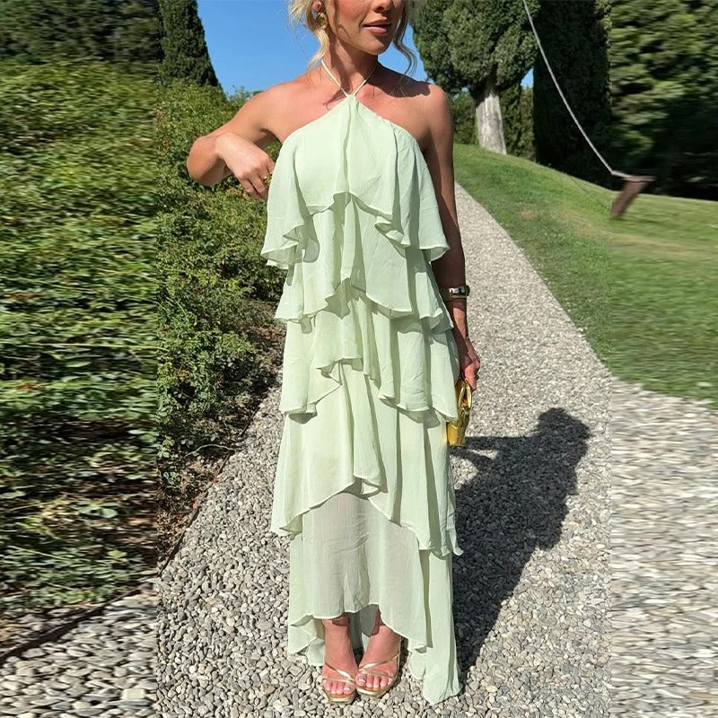 Valerie Tiered Ruffle Chiffon Maxi Dress