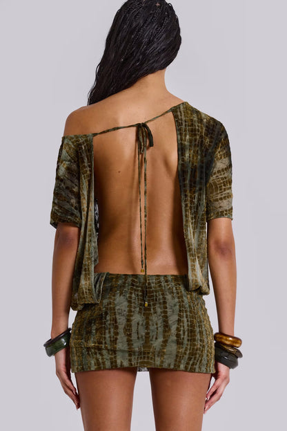 Nyla Velvet Devore One Shoulder Mini Dress