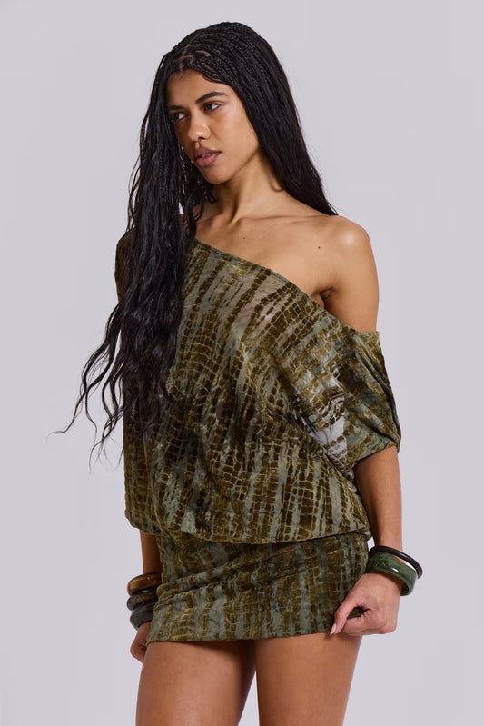 Nyla Velvet Devore One Shoulder Mini Dress