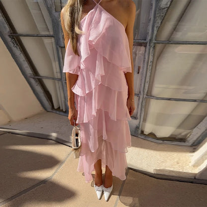 Valerie Tiered Ruffle Chiffon Maxi Dress