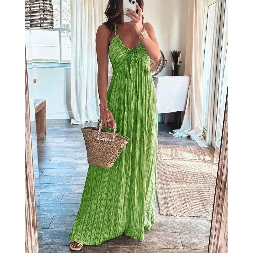Sienna Crinkle Tie Maxi Dress