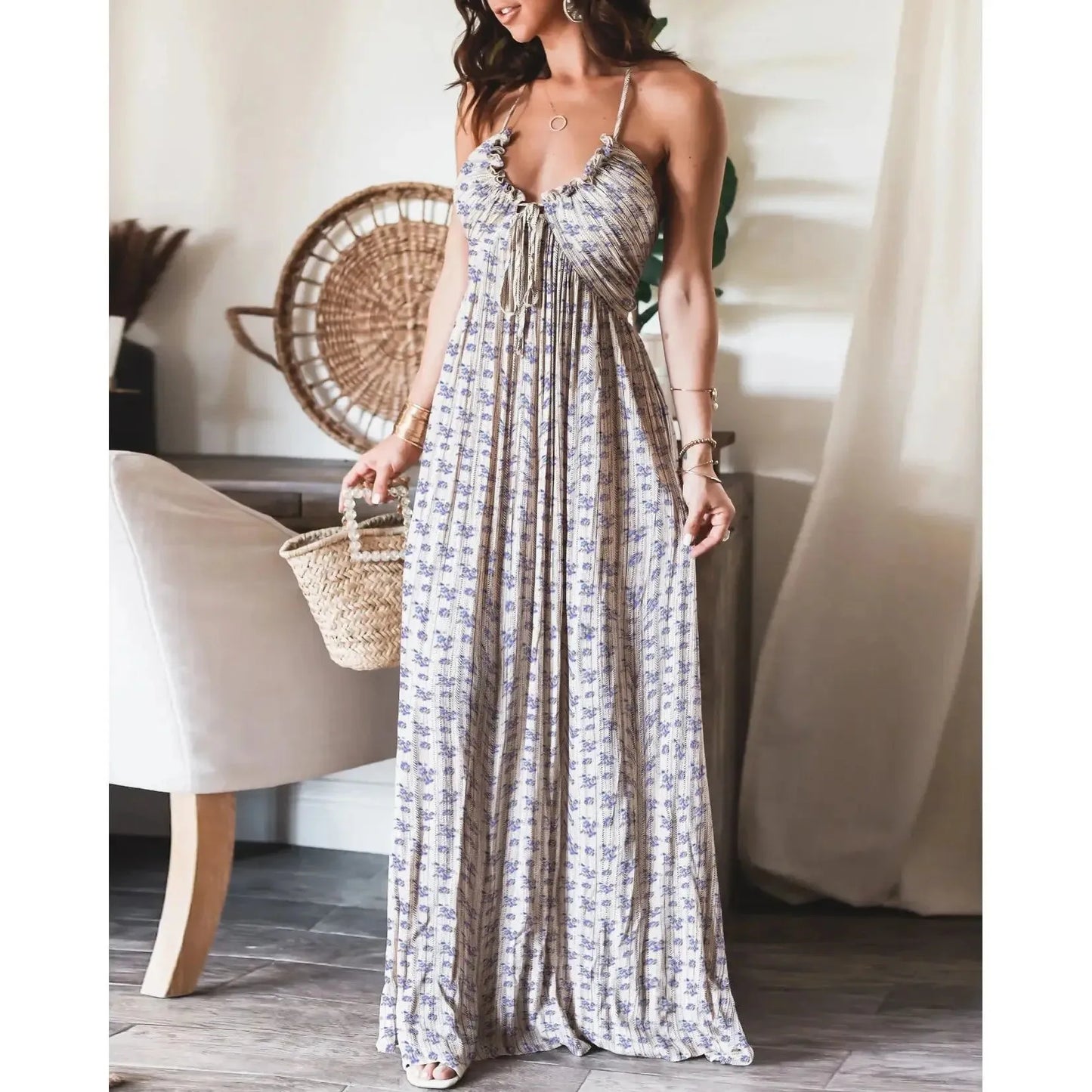 Sienna Crinkle Tie Maxi Dress