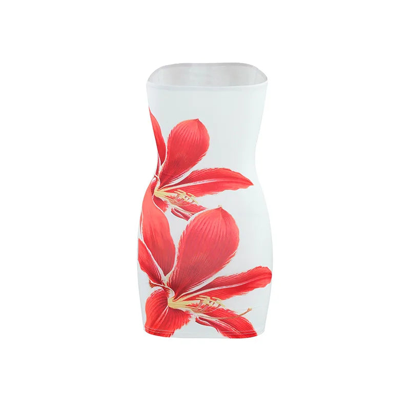 Mia Bold Floral Strapless Mini Dress