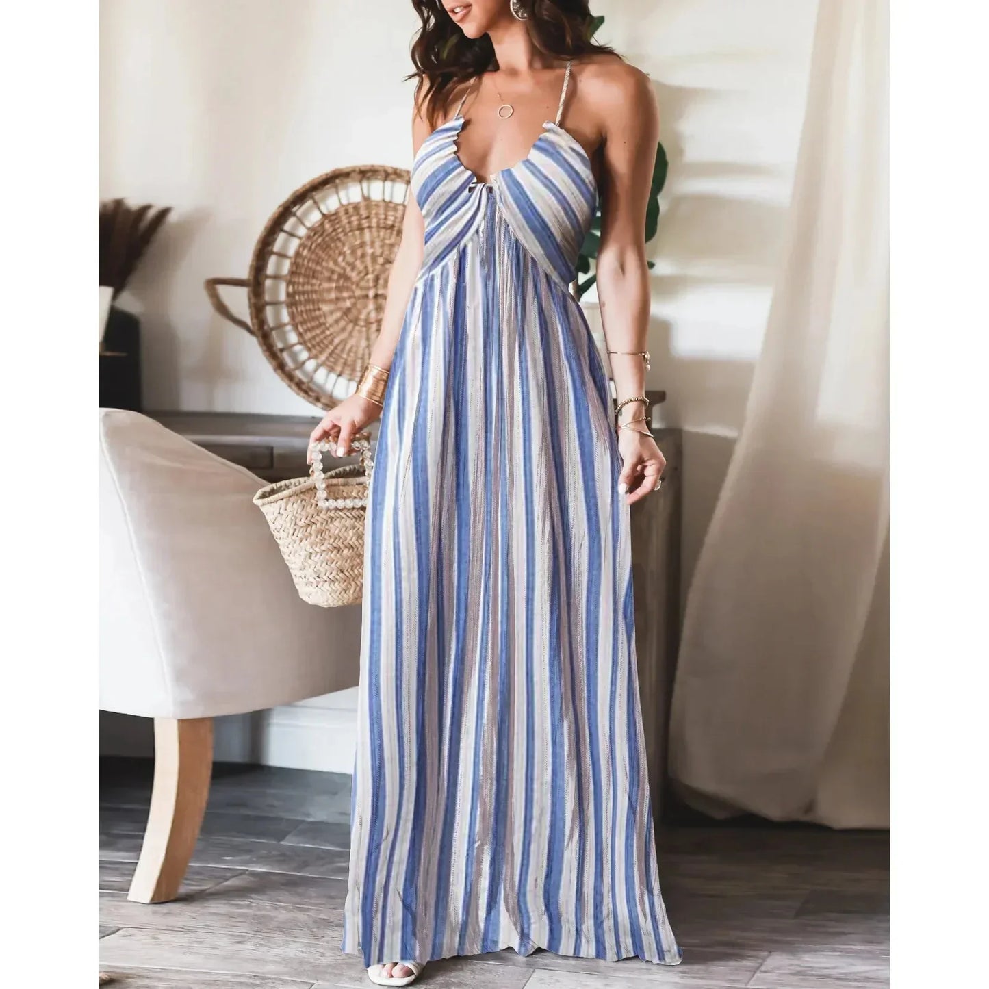 Sienna Crinkle Tie Maxi Dress