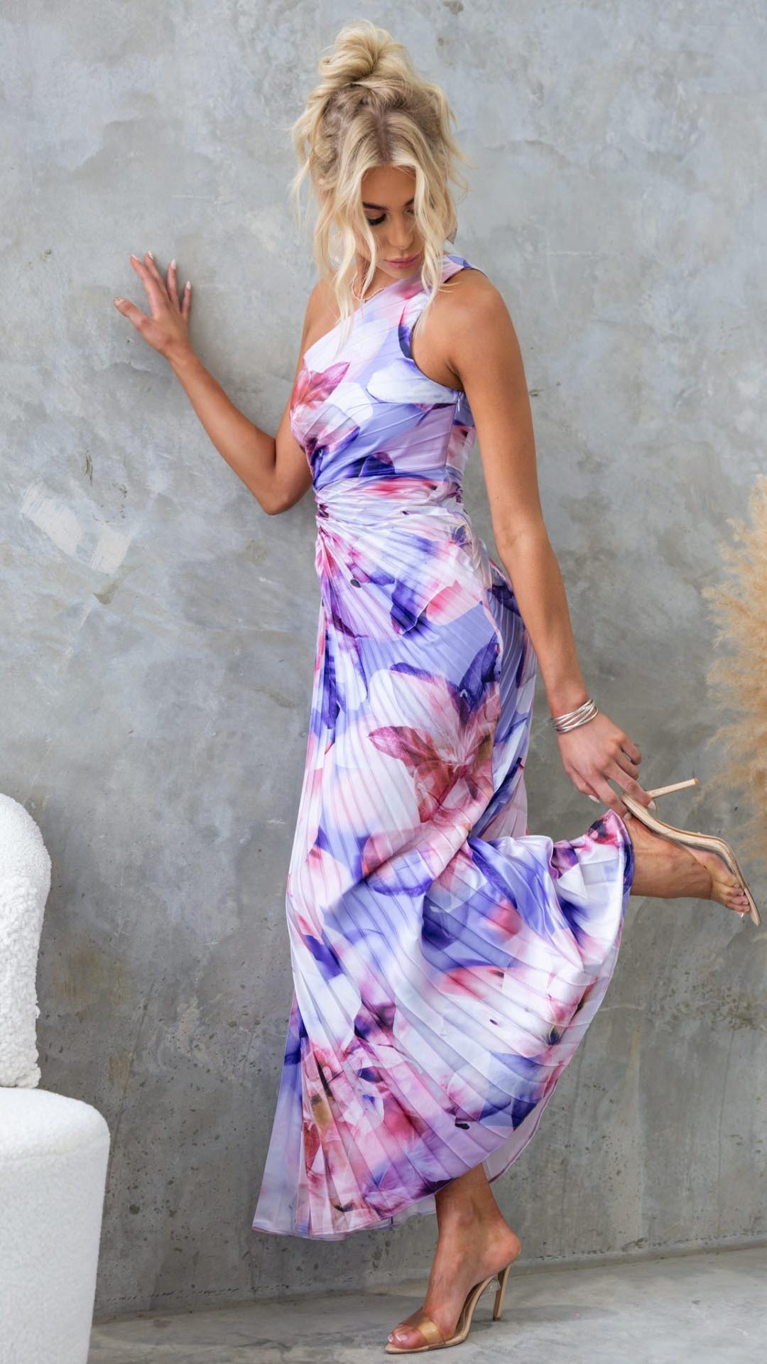 Aurora Floral Pleated Maxi Dress