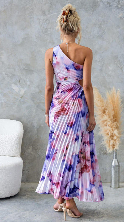 Aurora Floral Pleated Maxi Dress