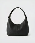 Vintage Pebbled Hobo Shoulder Bag - Black