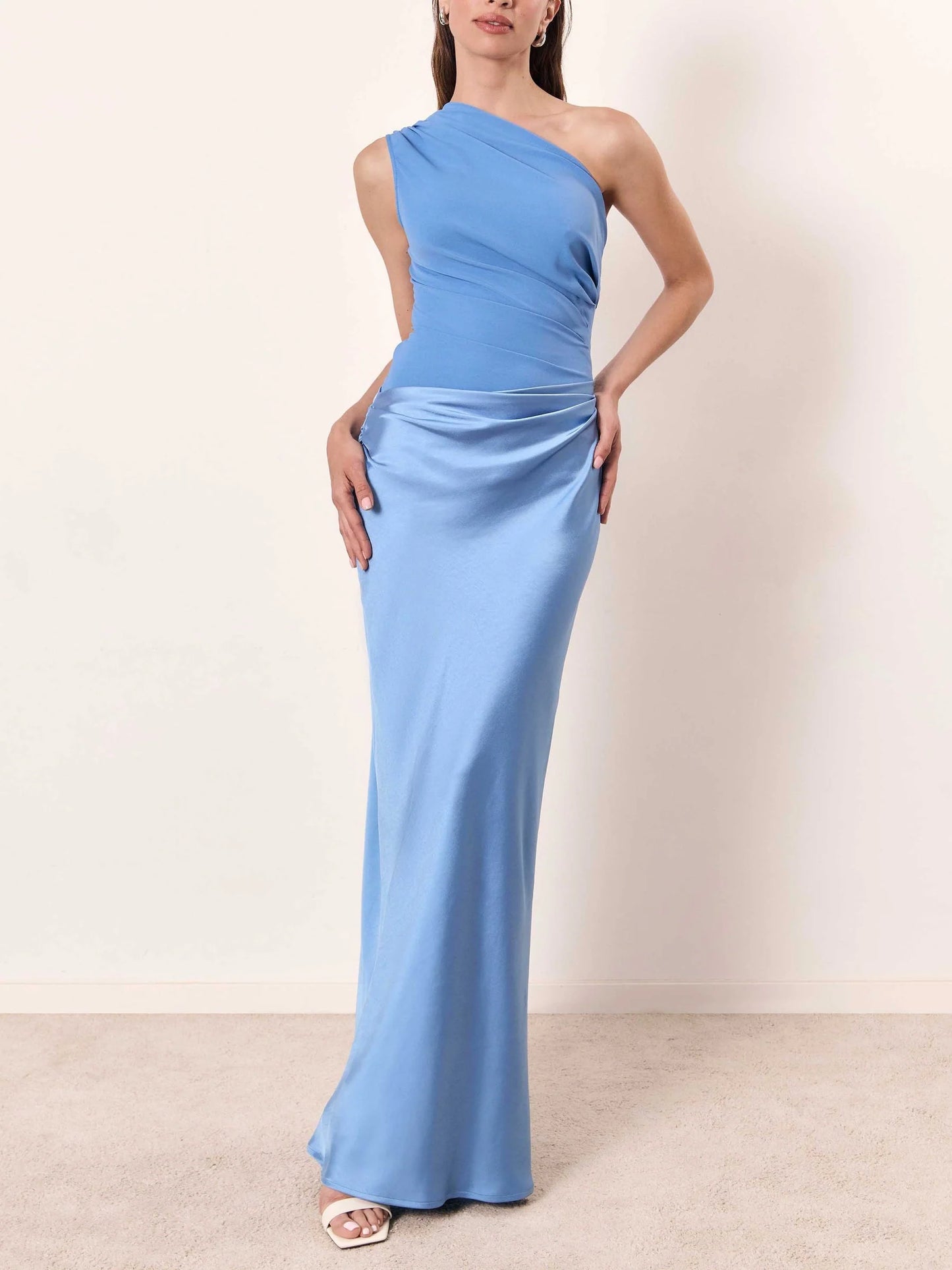 Ilorina One Shoulder Evening Maxi Dress