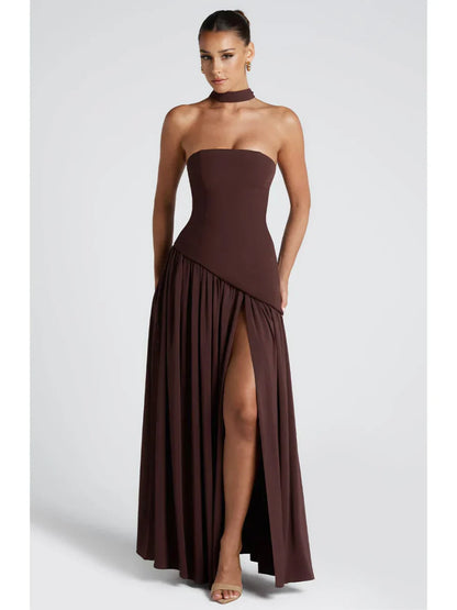 Bianca Corset Scarf Maxi Dress