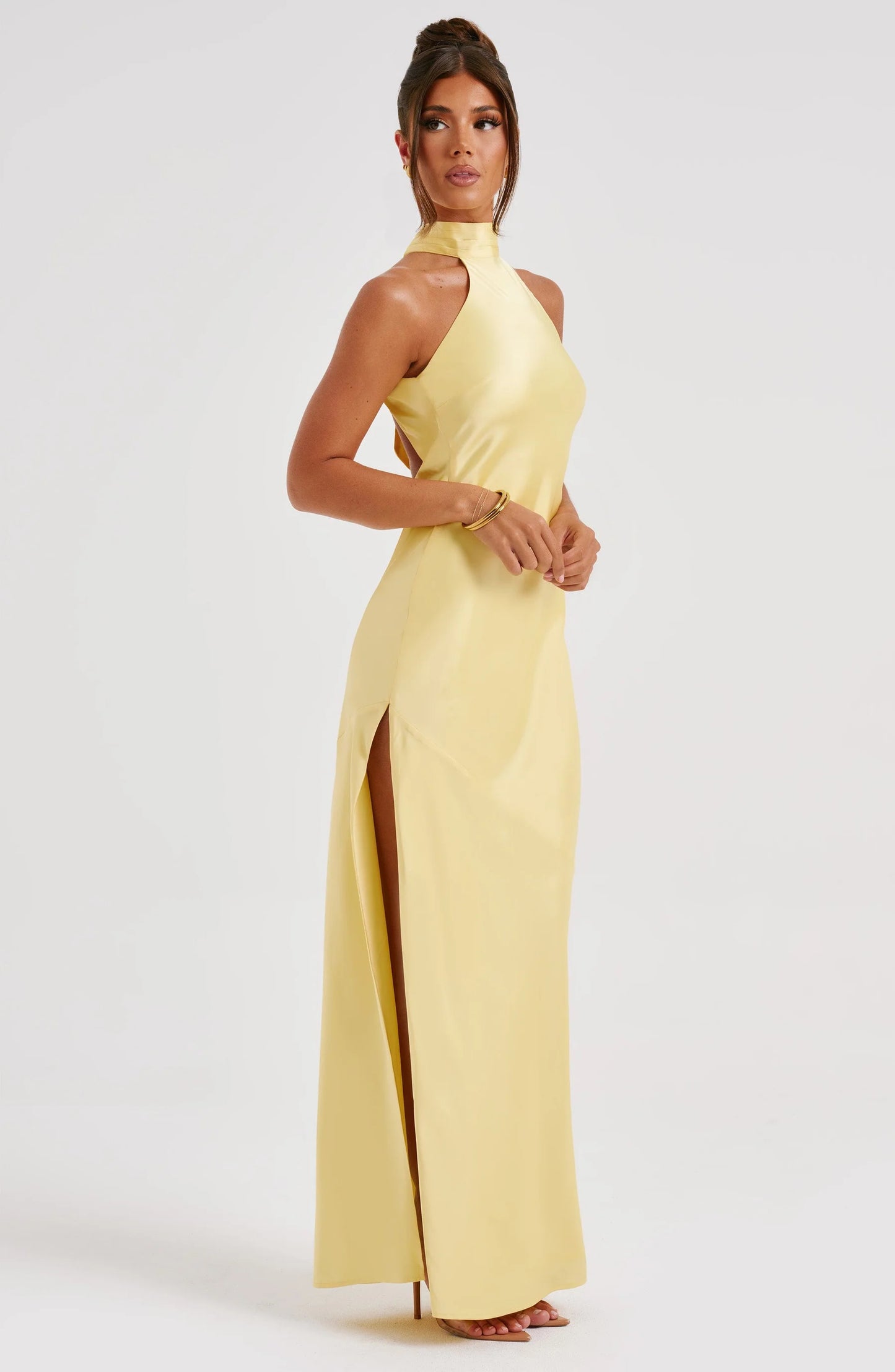 Priselle Halter Neck Evening Maxi Dress