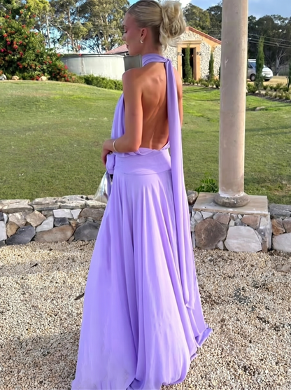 Liliana Halter Drape Wedding Guest Maxi Dress
