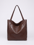 Eilidh Women's Large Vegan Leather Tote Bag, Vintage Oversized Shoulder Bag
