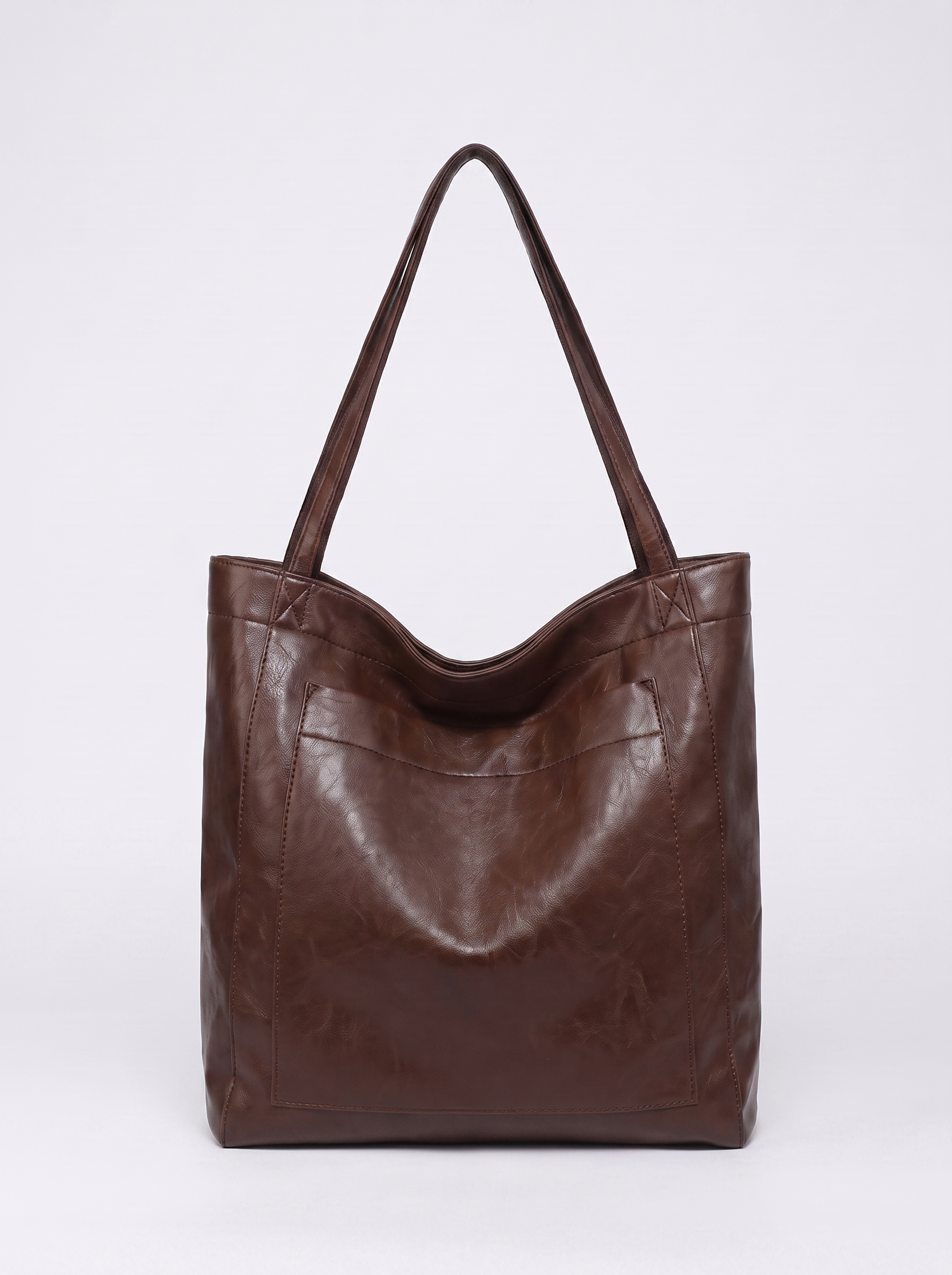 Eilidh Women's Large Vegan Leather Tote Bag, Vintage Oversized Shoulder Bag