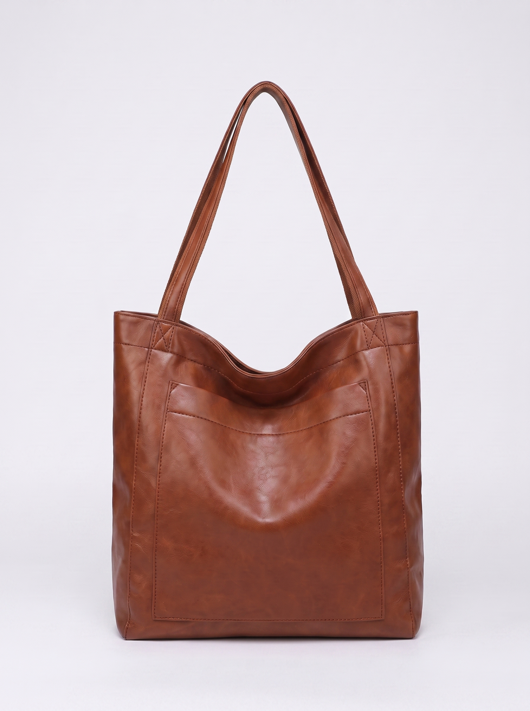 Eilidh Women's Large Vegan Leather Tote Bag, Vintage Oversized Shoulder Bag