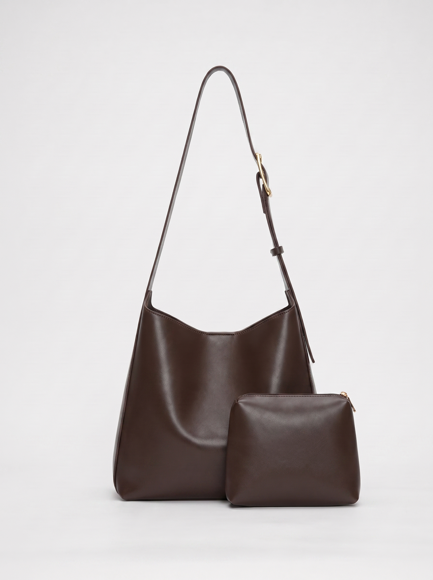 Verena Women's Vegan Leather Minimalist Shoulder Bag, Bucket Tote Bag