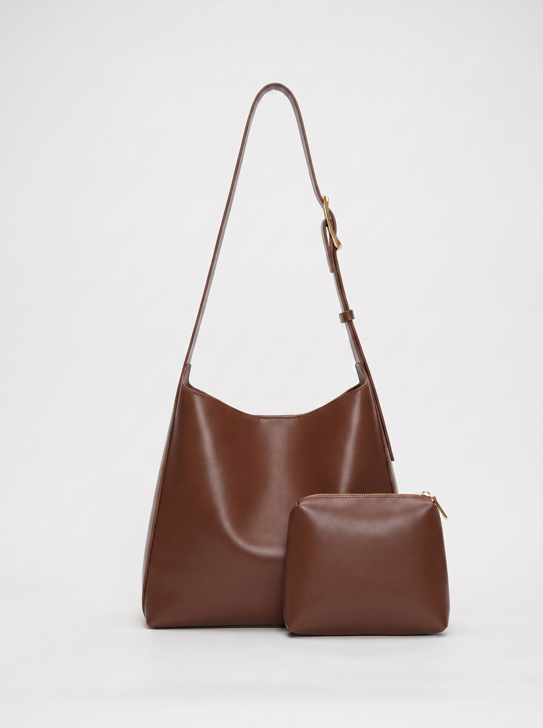 Verena Women's Vegan Leather Minimalist Shoulder Bag, Bucket Tote Bag