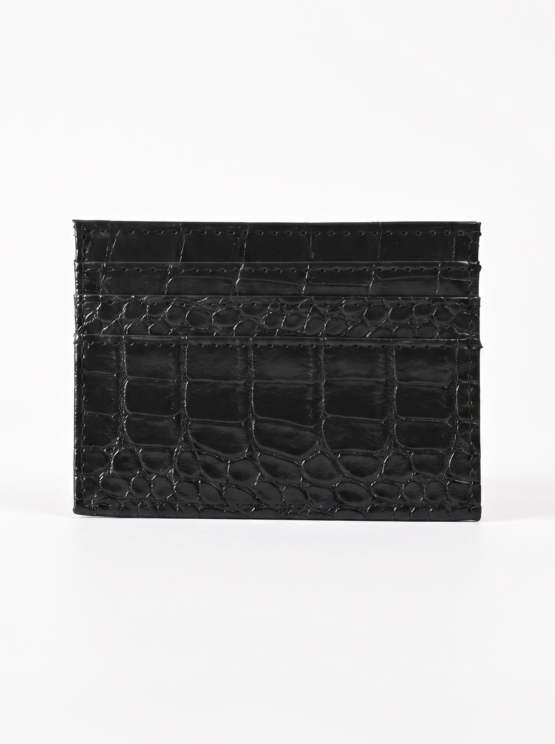 Helena Women's Croc-Embossed Card Holder, Slim Card Case