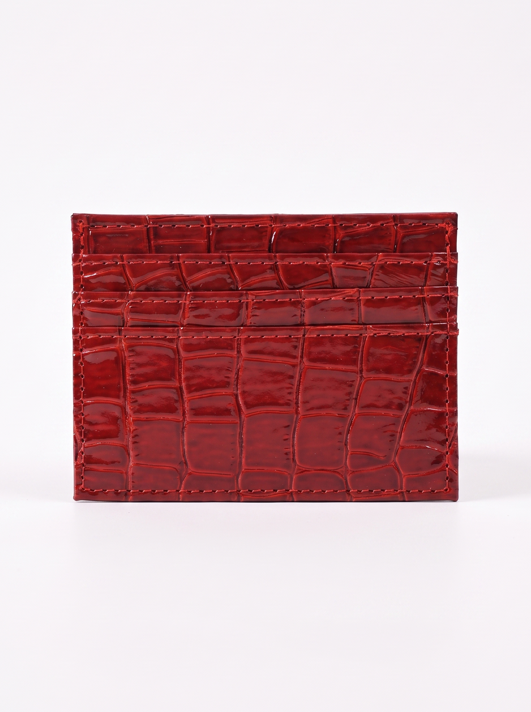 Helena Women's Croc-Embossed Card Holder, Slim Card Case