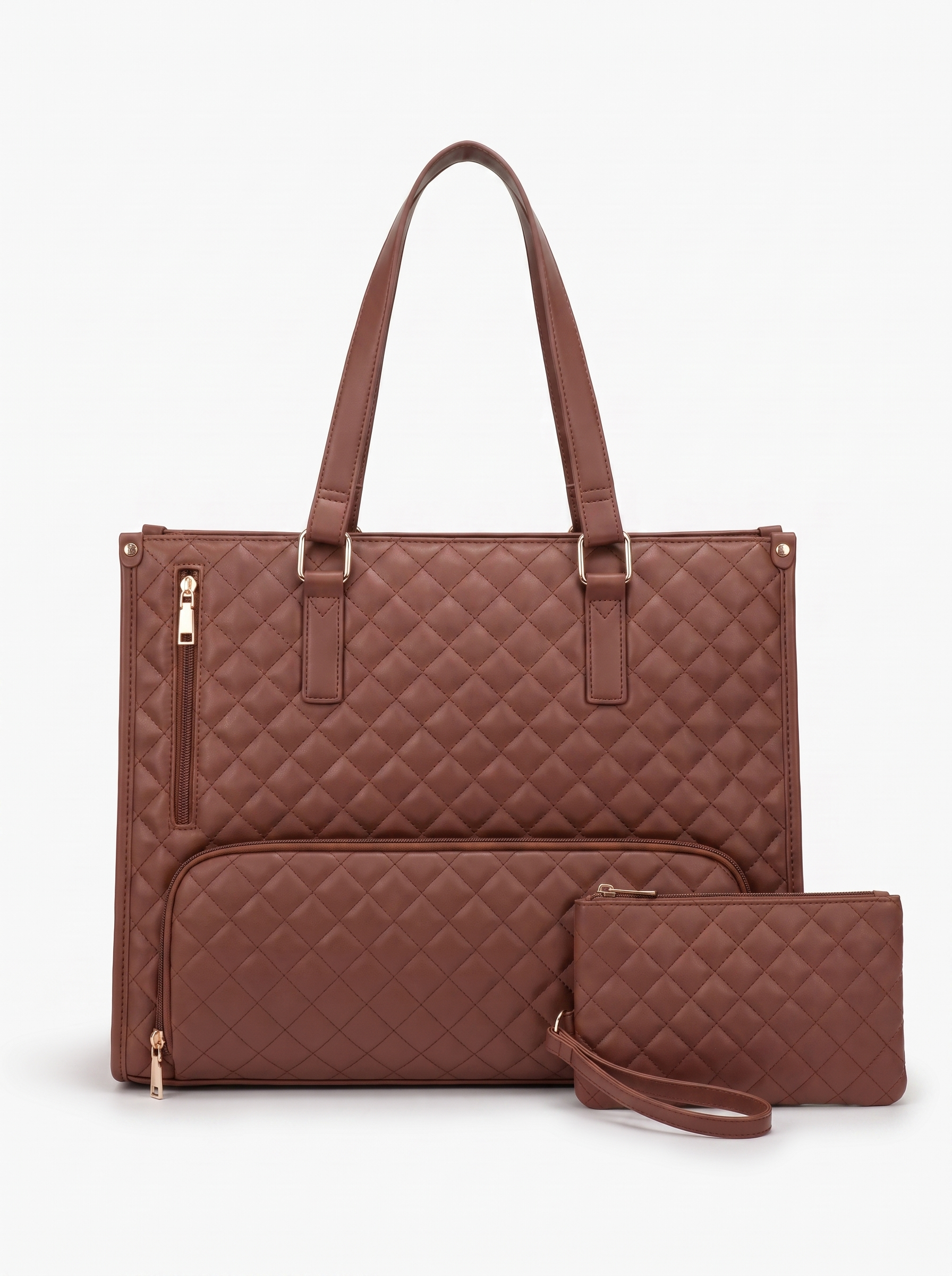Wilhelmina Women's Quilted Tote Bag, Large Work Shoulder Bag