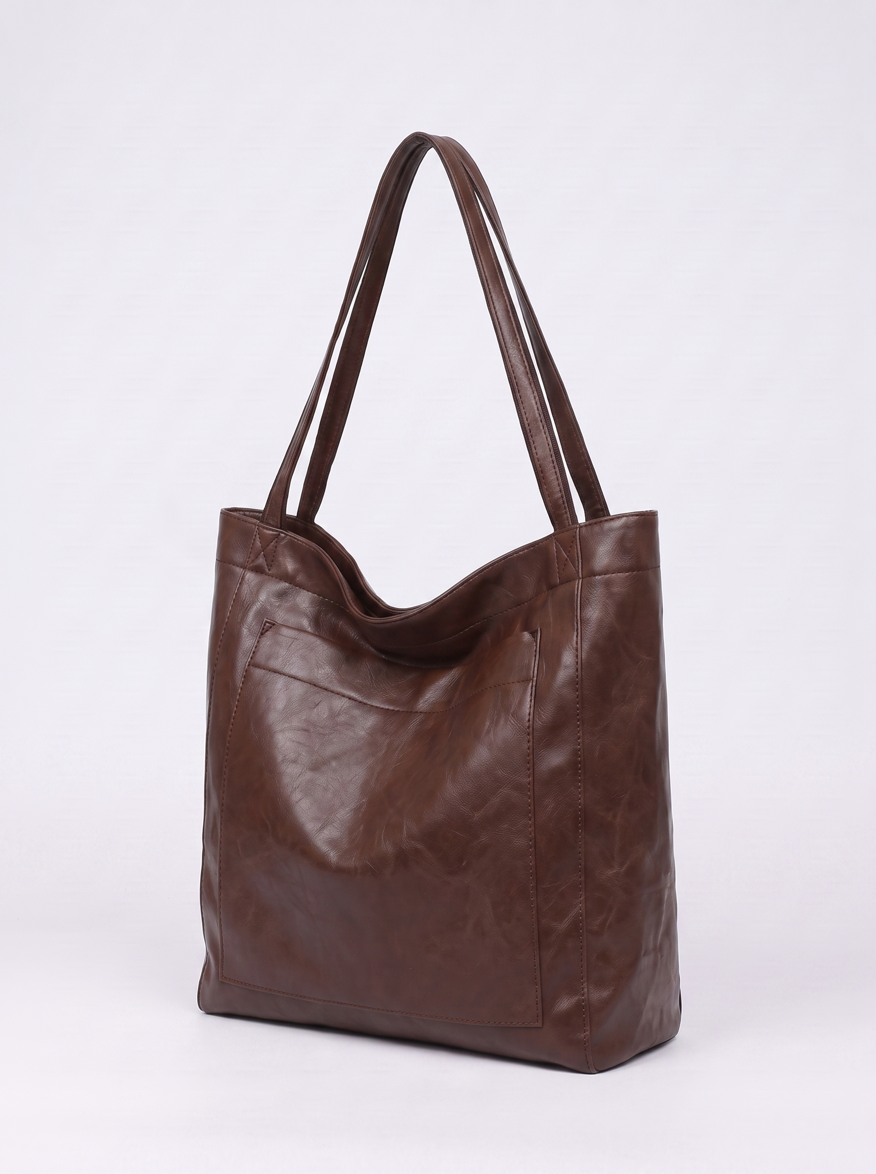 Eilidh Women's Large Vegan Leather Tote Bag, Vintage Oversized Shoulder Bag