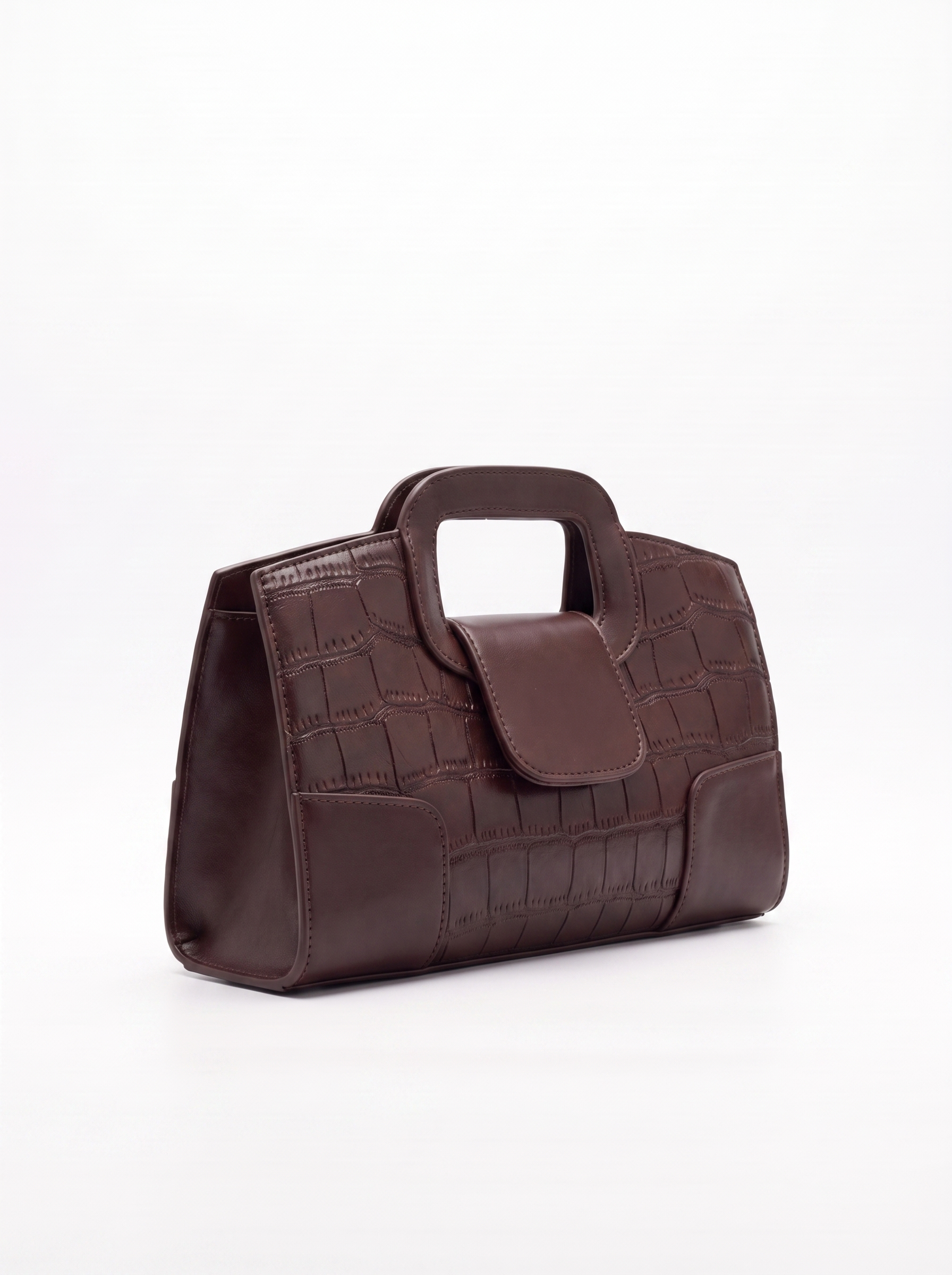 Catrin Women's Croc-Embossed Vegan Leather Crossbody Bag, Chain Shoulder Bag