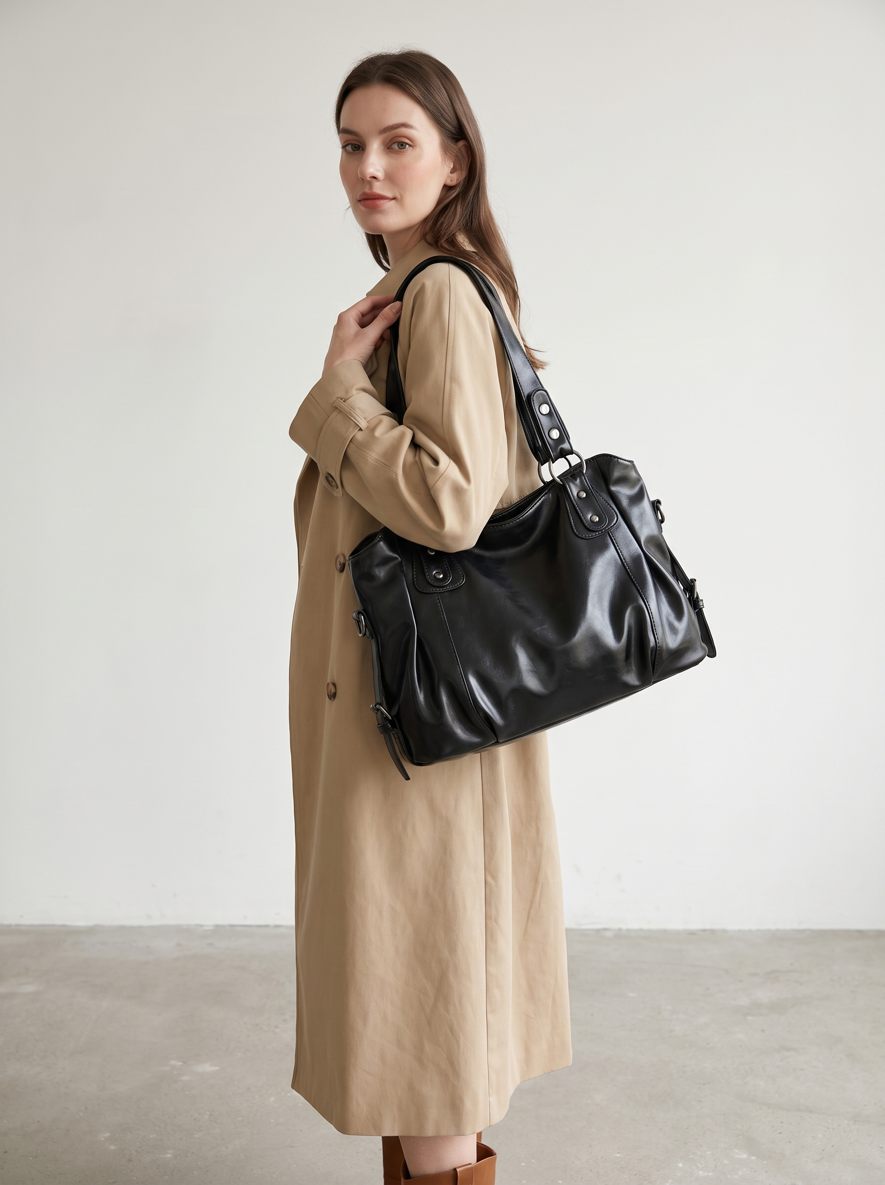 Lorna Women's Vegan Leather Crossbody Bag, Multi-Pocket Shoulder Bag