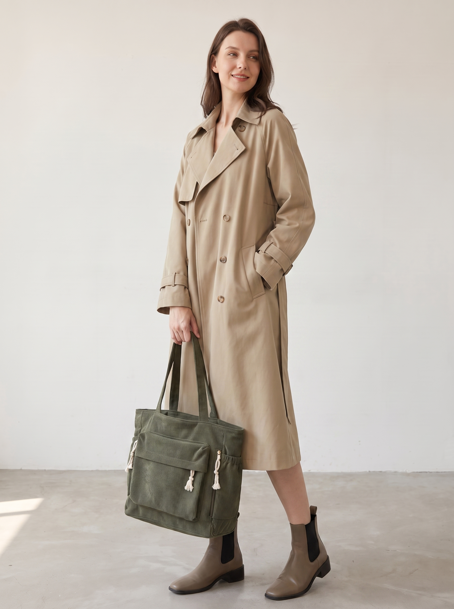 Cecily Women's Corduroy Tote Bag, Large Autumn Shoulder Bag