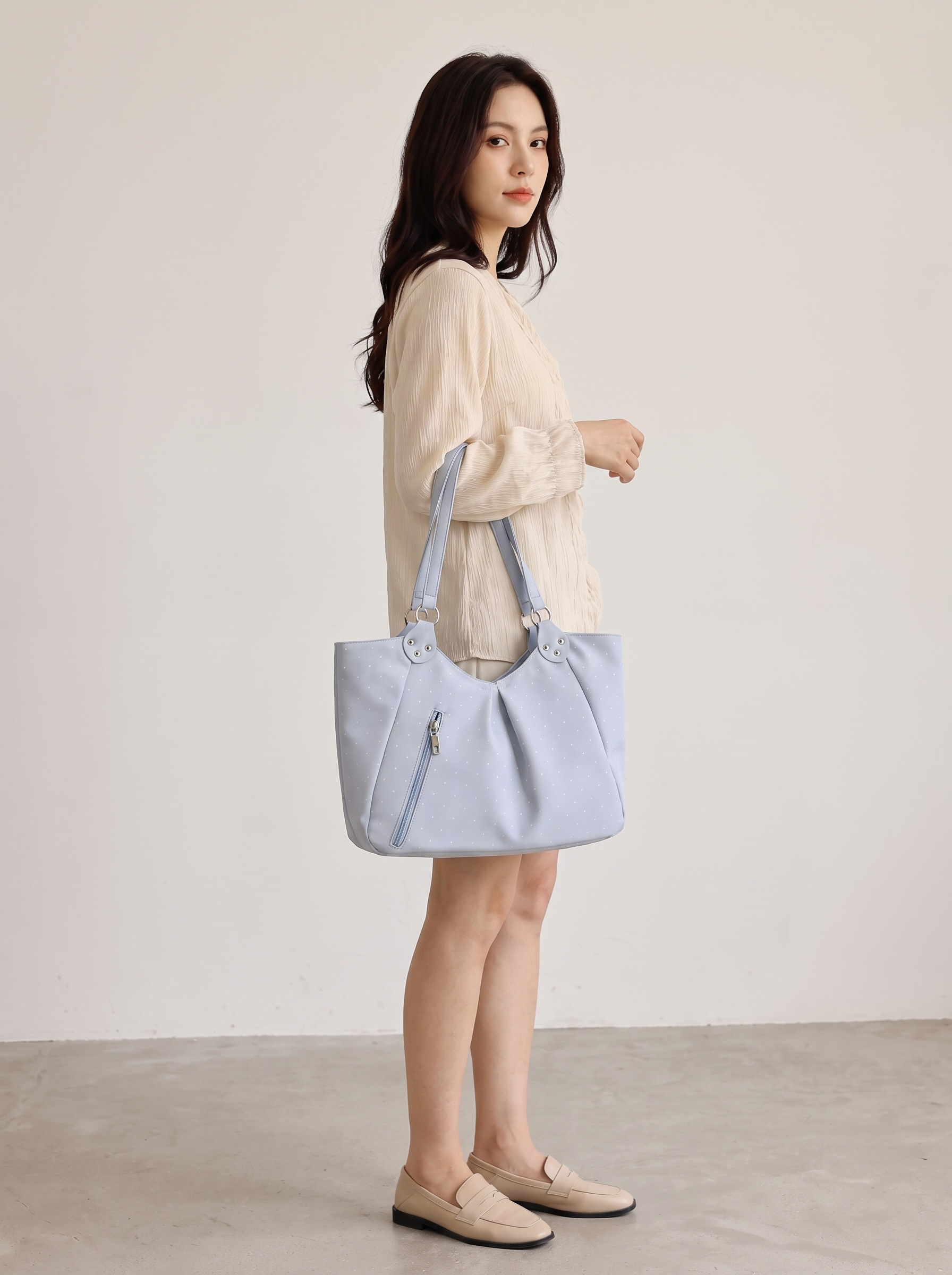 Brighid Women's Polka Dot Tote Bag, Vintage Shoulder Bag