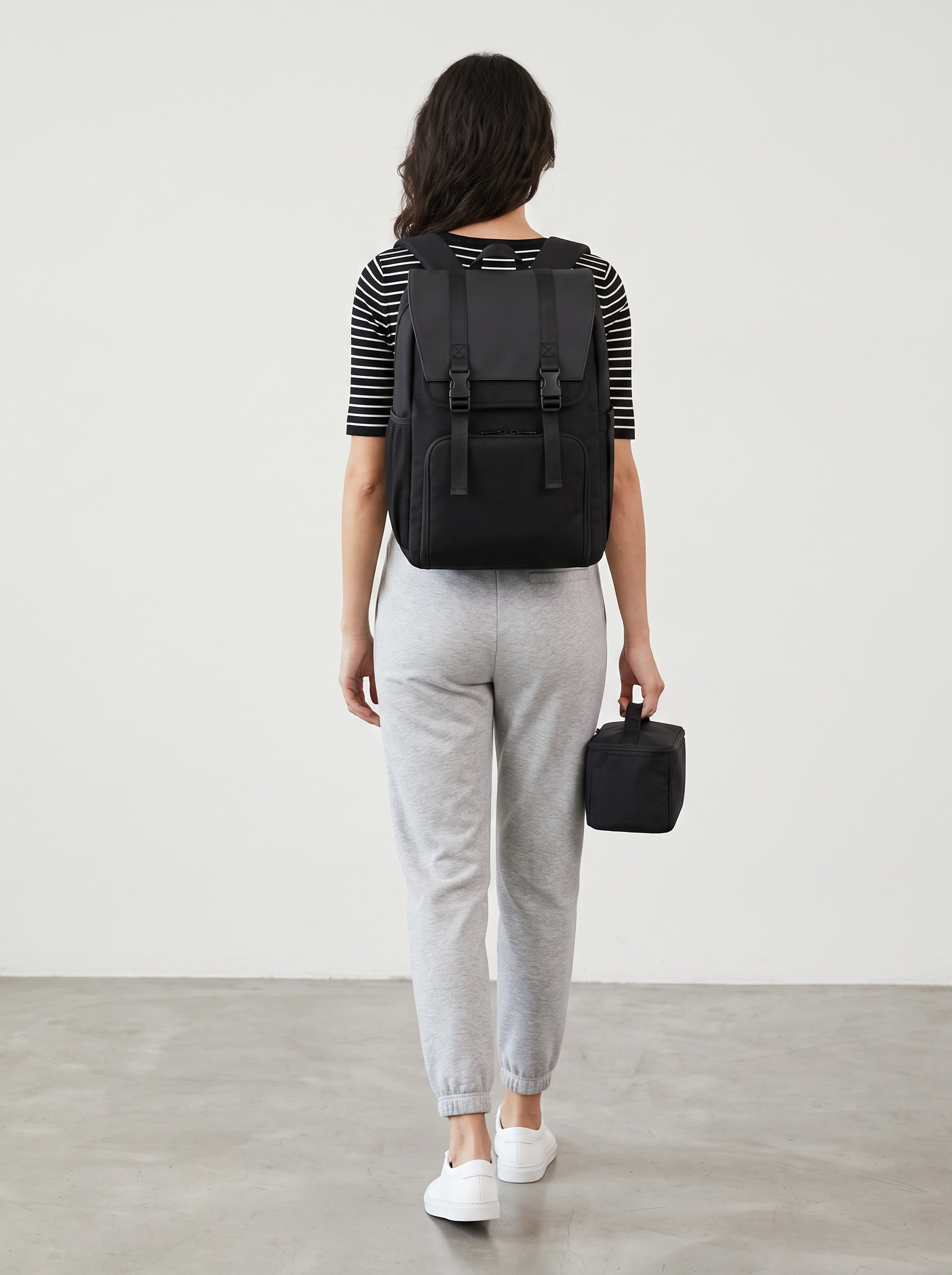 Rhoslyn Women's Water-Resistant Nylon Laptop Backpack, Work Travel Bag - Black