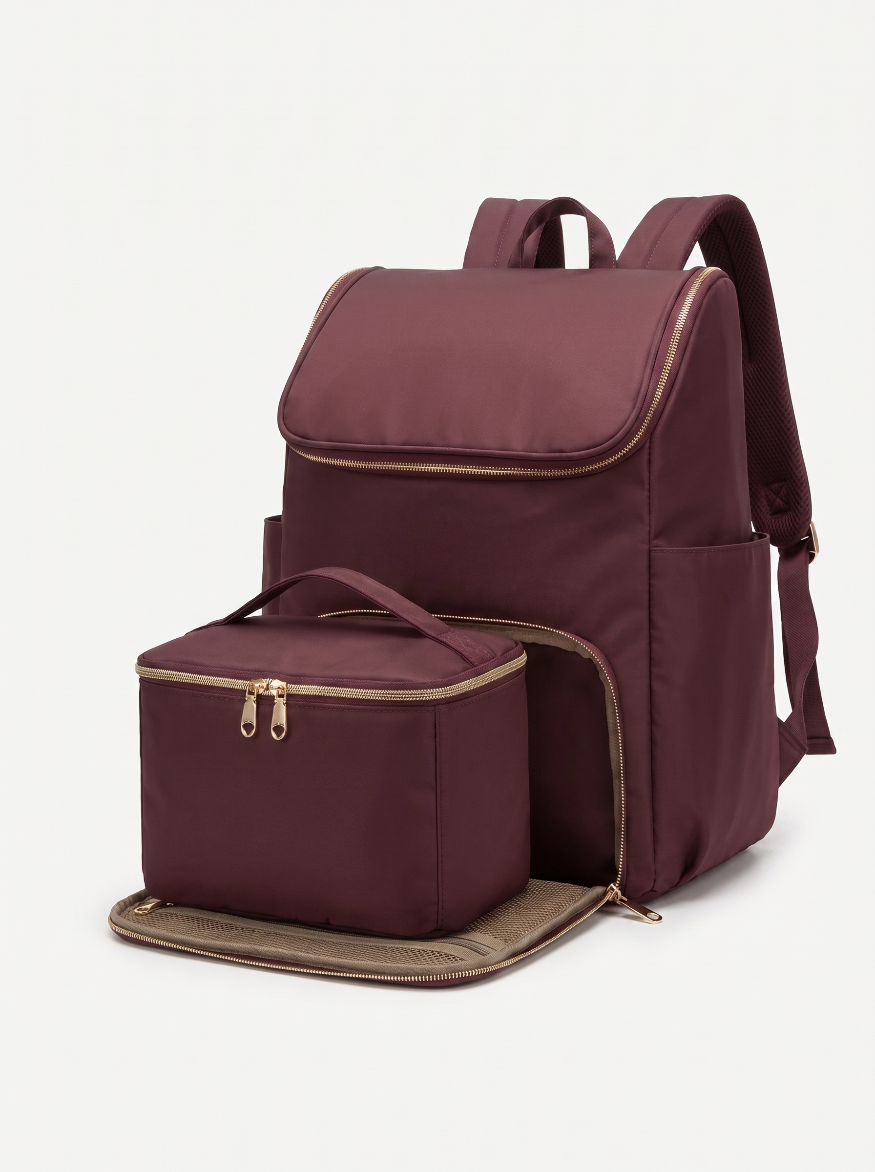 Aveline Women's Water-Resistant Nylon Laptop Backpack, Work Travel Bag - Burgundy