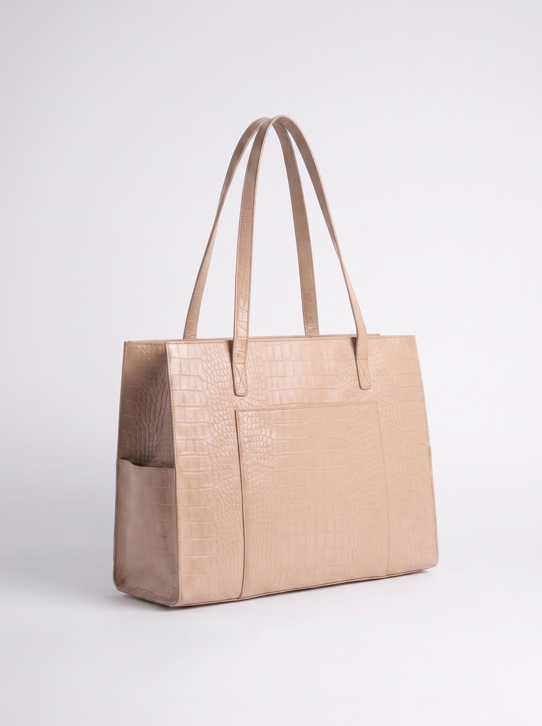 Nesta Women's Croc-Embossed Vegan Leather Laptop Tote Bag, Work Bag