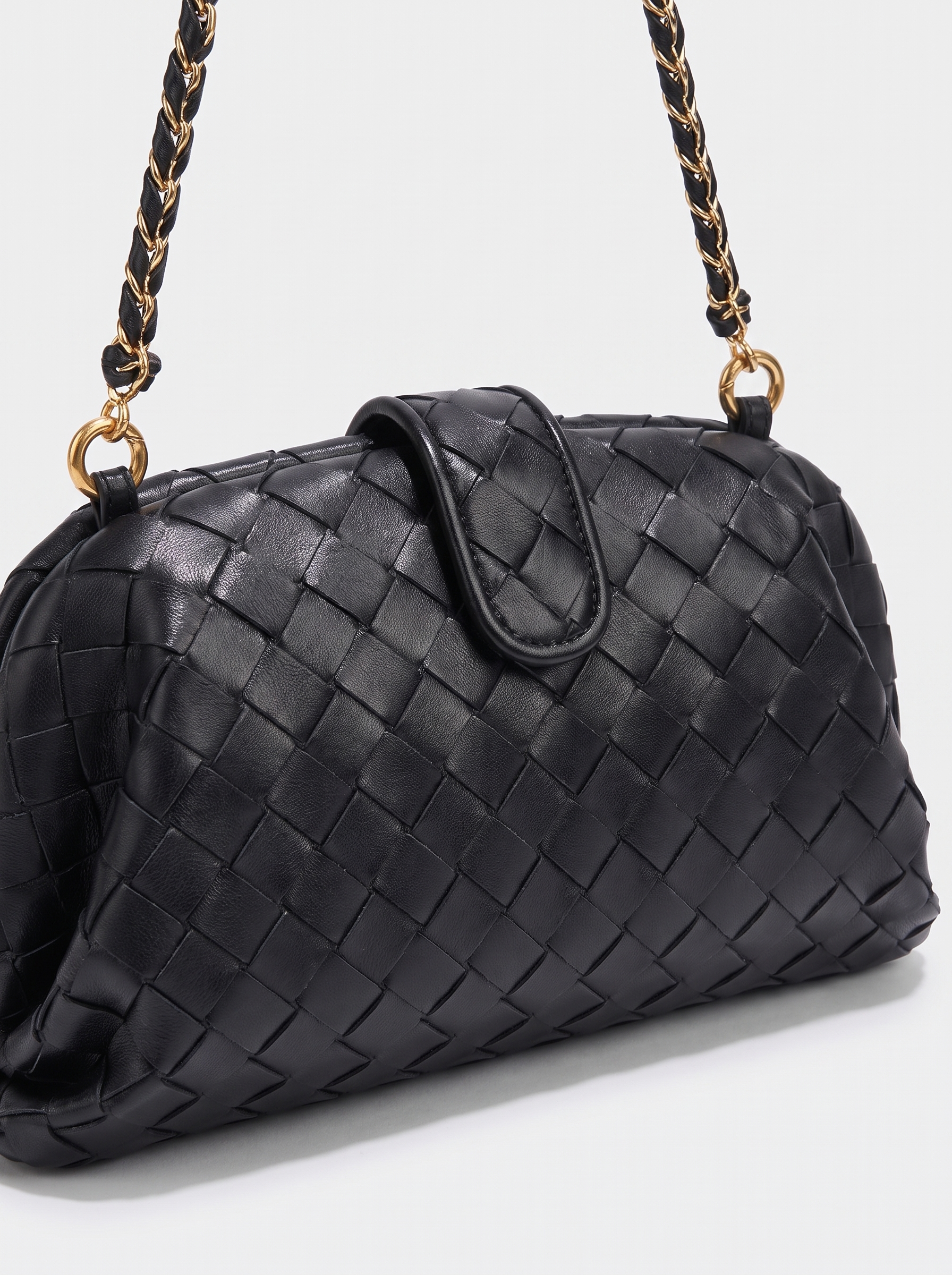 Eudocia Women's Woven Vegan Leather Clutch Bag, Evening Chain Bag