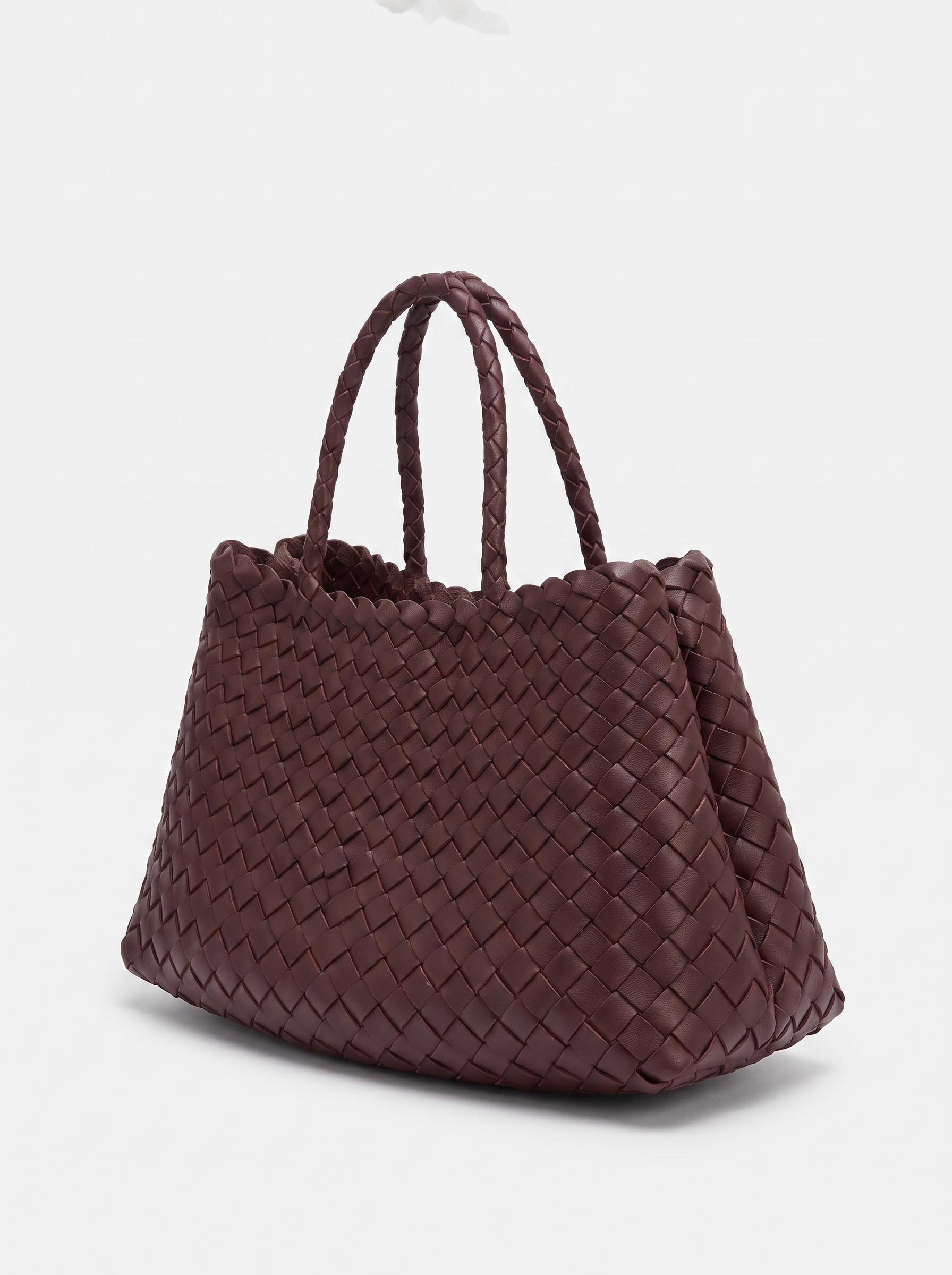 Rosalind Women's Woven Vegan Leather Crescent Bag, Large Shoulder Bag