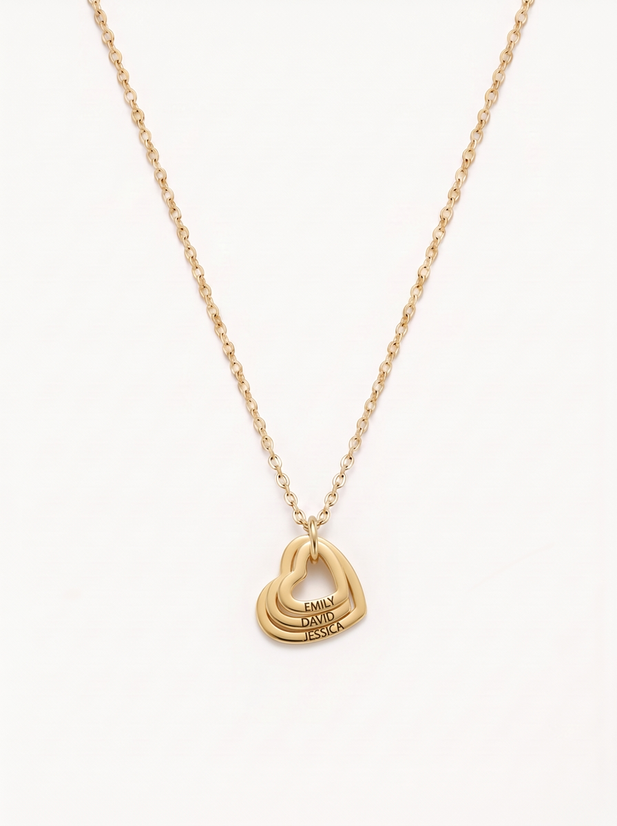 Romy Women's Family Heart Necklace, Custom Mother Daughter Gift