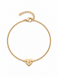 Adèle Women's Heart Bracelet, Gold Chain Bracelet