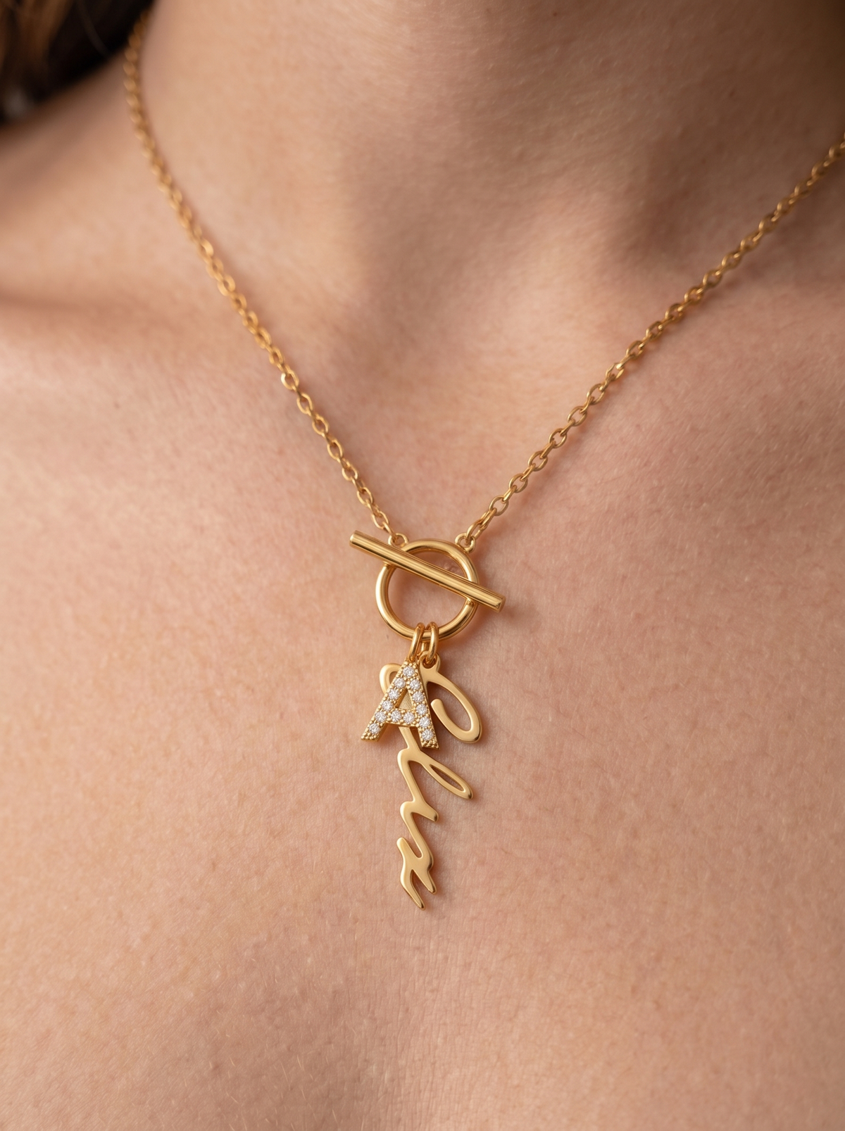 Cecilia Women's Custom Toggle Name Necklace