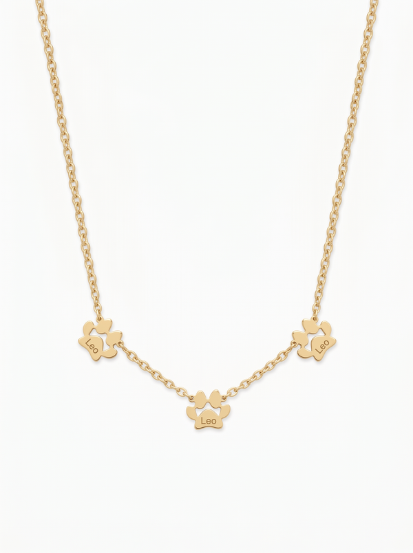 Claudine Women's Custom Pet Paw Print Necklace